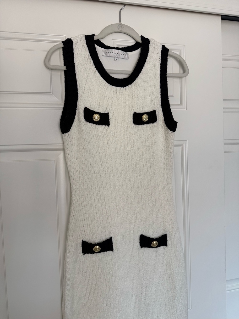 Endless Rose Cream Crochet Knit Midi Dress - Picture 3 of 9